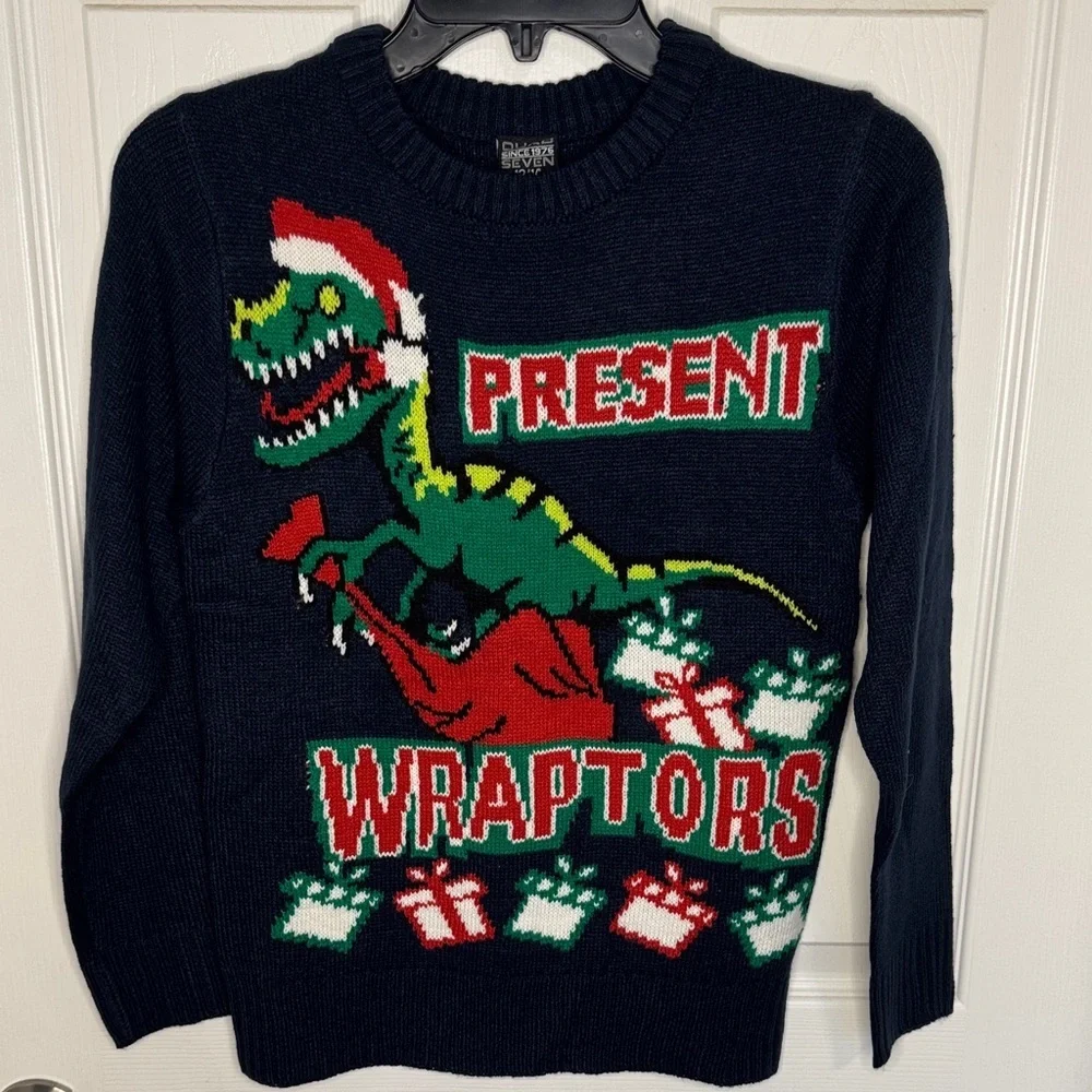 NWT Kids Dinosaur Holiday Sweater